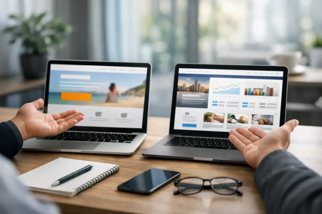 صفحة هبوط أم موقع وأيهما يرفع مبيعاتك فعلاً؟